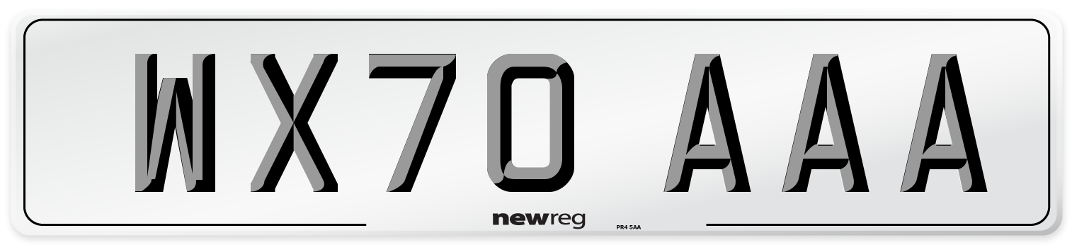 WX70 AAA Number Plate from New Reg